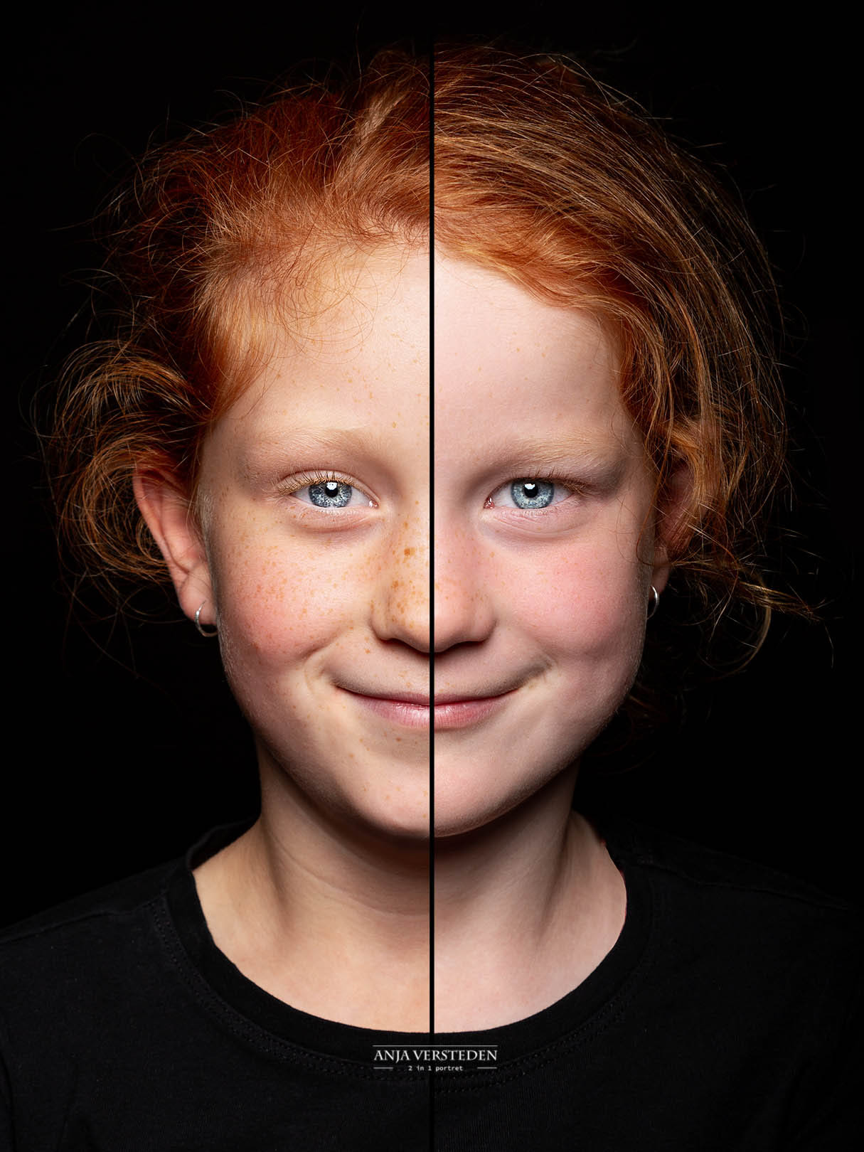 Twee halve gezichten in een foto | Duo portret